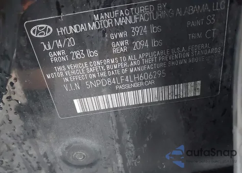 2020 Hyundai Elantra Value Edition from USA, damaged, VIN 5NPD84LF4LH606295